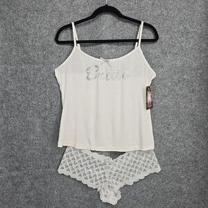 Dreamgirl Lingerie Sleepwear Set Women Plus Size‎ 1X/2X White First Kiss Bride